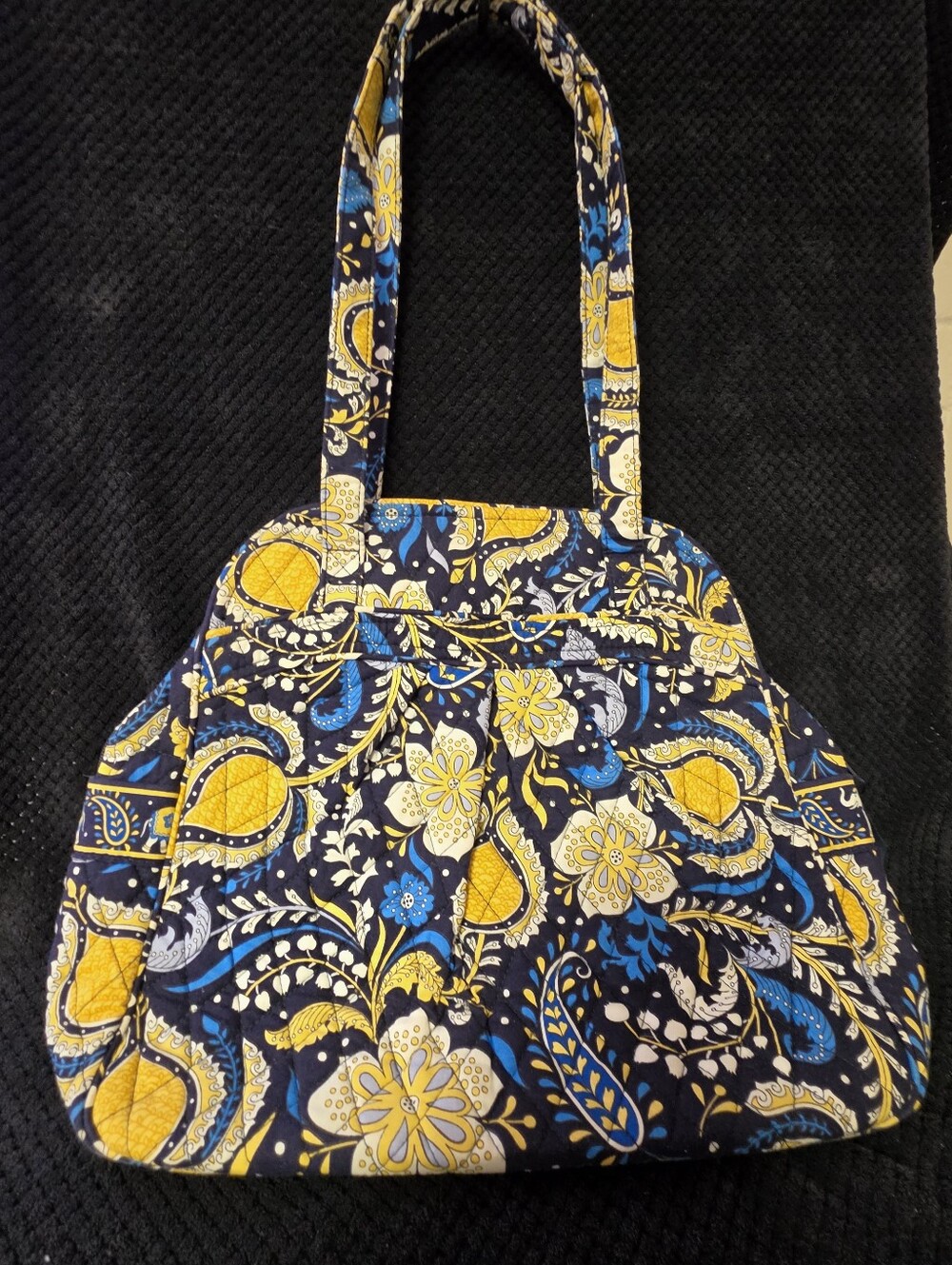 Vera Bradley Ellie Blue Sweetheart Tote Bag Retired Floral Paisley Excellent